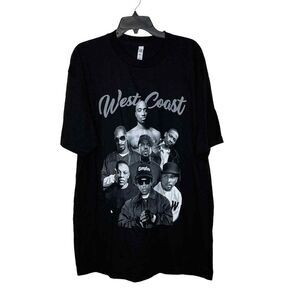 West‎ Coast Rappers T-Shirt Size XL TeeStyled 100% Cotton Black Snoop Dre Tupac